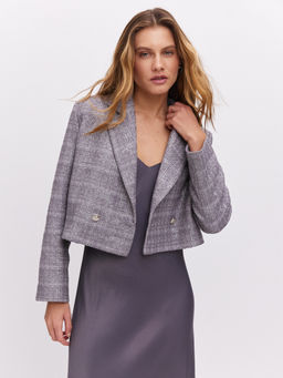 Укороченный жакет с серебряным накатом