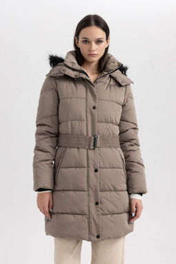 Водонепроницаемая парка из искусственного меха с капюшоном - Defacto фото 6