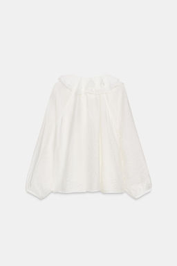 BLUSA VOLANTES FRUNCES / Blanco - Zara фото 7