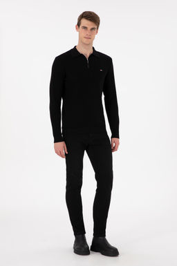 Erkek Regular Fit Yar_m Fermuarl_ Siyah Basic Kazak - U.s. polo assn фото 4