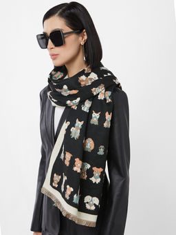 в составе ШЕРСТЬ и КАШЕМИР  Большой, мягкий, теплый двусторонний палантин с принтом. - Tantino фото 7