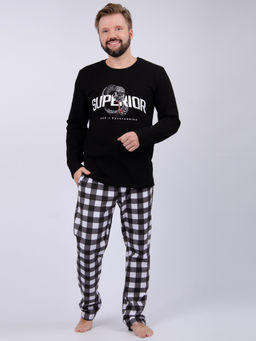 Пижама Превосходство, футер начес - Малина фото 8