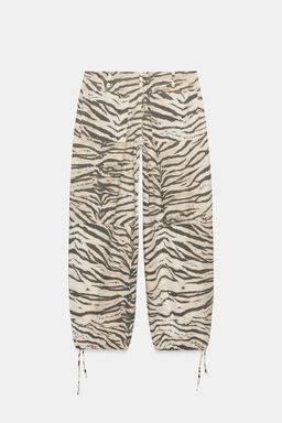 PANTAL?N ANCHO CORDONES ESTAMPADO ANIMAL / tigre - Zara фото 8