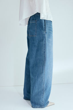 Pantal?n denim con cintura el?stica - H&m фото 9