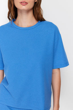 Trendyolmilla Siyah Waffle Kumas Sortlu Orme Pijama Tak?m? THMSS22PT0524  фото 5