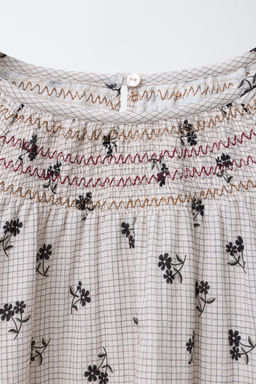 CHECK AND FLORAL BLOUSE - Zara фото 3