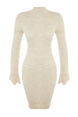 TRENDYOLMILLA Mavi Mini Triko Basic Dik Yaka Elbise TWOAW23EL01415  фото 16