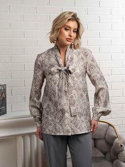 Рубашка с бантом Рузанна (серая) Б15117-10М - Lt collection фото 7