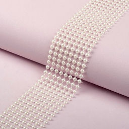 Лента с имитацией жемчуга, 4 см, 9±1 м, белая