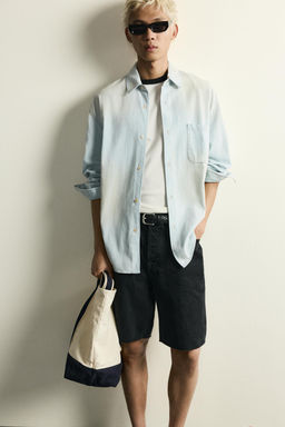 BERMUDA DENIM STRAIGHT FIT / Negro - Zara фото 5