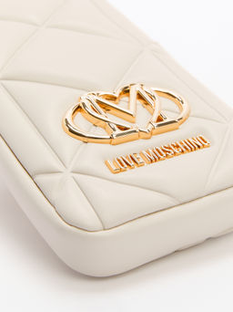 Женская сумка для смартфона LOVE MOSCHINO SLG EMBOSSED Q Артикул 4377310, молочно-бежевый