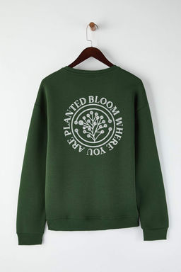 TRENDYOL MAN Kahverengi Oversize/Genis Kesim Cicek Nak?s Ici Polar/S?cak Tutan Pamuk Sweatshirt TMNAW24SW00012 - Trendyolmilla фото 67