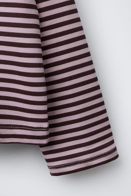 STRIPED T-SHIRT WITH EMBROIDERED SLOGAN - Zara фото 4