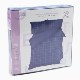 Постельное бельё Этель дуэт Cage: dark blue, 143х215 см-2шт, 215х240 см, 50х70+3 см-2 шт, мако-сатин, 114г/м2  фото 6