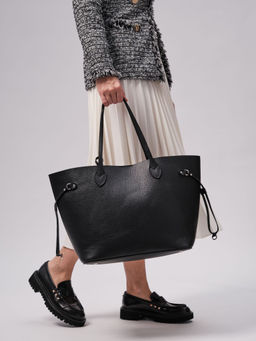 Сумка кожаная шоппер Deboro 30890 черная