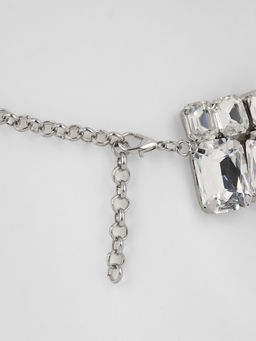 Чокер-колье Сияние дуэт, цвет белый в серебре, 36 см