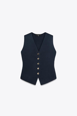 PLAIN KNIT WAISTCOAT TOP - Zara фото 21
