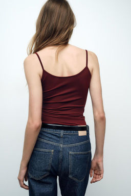 POLYAMIDE SLIM STRAP T-SHIRT - Zara фото 15