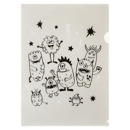 Набор папок-уголков А4, 180 мкм, Calligrata Монстрики, полупрозрачные, 6 штук, с принтом, микс  фото 2