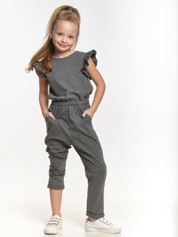 Комбинезон для девочки трикотажный UD 7005 графит - Mini maxi фото 3