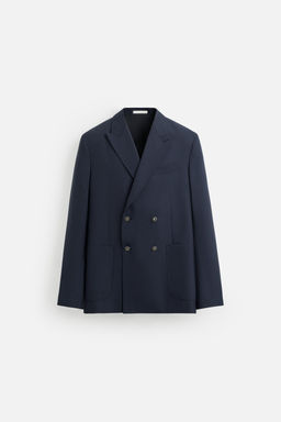 DOUBLE-BREASTED WOOL BLEND BLAZER - Zara фото 8
