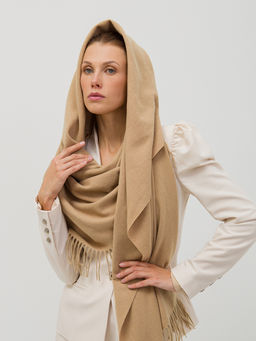 в составе ШЕРСТЬ Большой, мягкий, теплый двусторонний палантин с принтом