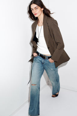 JEANS Z1975 STRAIGHT LOW-RISE RIPPED - Zara фото 24