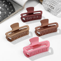 Цена за 12 шт. Крабик для волос «Матовый», прямой округление, 7.5 см, МИКС