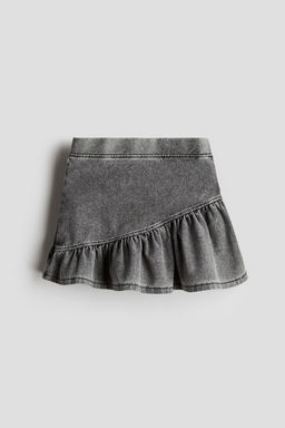 Falda efecto denim con volante