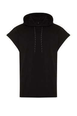 TRENDYOL MAN Siyah Kapusonlu Oversize/Genis Kesim K?sa Kollu Duz T-Shirt TMNSS20SW0148 - Trendyolmilla фото 6