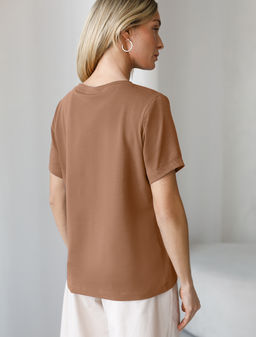 VILATTE / Футболка из премиального хлопка с эластаном  фото 4