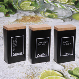 Цена за 2 шт. Банка для продуктов металлическая "Black style" 800мл 9*6*16см