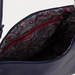 Сумка-мешок, отдел на молнии, наружный карман, длинный ремень, цвет тёмно-синий - Simaland фото 3