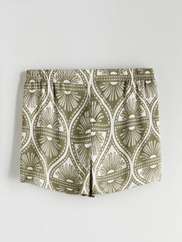 Beli Lastikli Desenli Kad?n ?ort Pijama Alt?