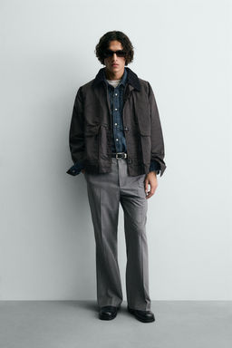 WAXED FINISH JACKET WITH CONTRAST COLLAR - Zara фото 9