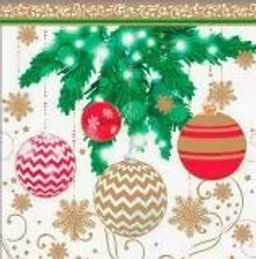 Цена за 6шт. Салфетки бумажные 33*33 Home Collection Classic Ёлочные украшения-2, 3 слоя, 20л