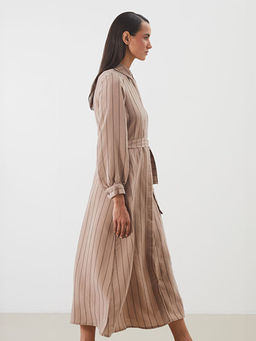 ?izgili Modal Kar???ml? G?mlek Elbise