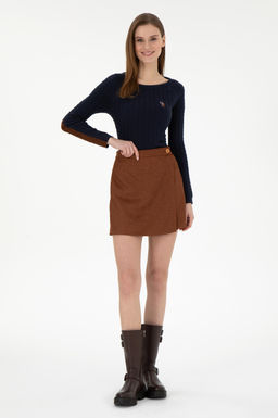 Женский темно-синий базовый свитер с круглым вырезом Неожиданная скидка в корзине - U.s. polo assn фото 4