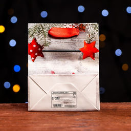 Цена за 12 шт. Пакет ламинированный Новогодние олени 11,5 х 14,5 х 6 см - Simaland фото 4