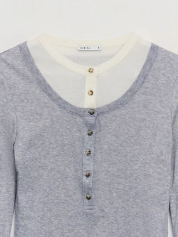 Облегающий лонгслив с двумя слоями / Zarina  фото 4