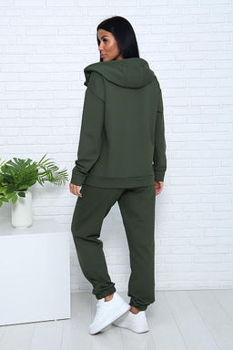 Костюм с брюками, футер с лайкрой 2-х нитка (00907, хаки)