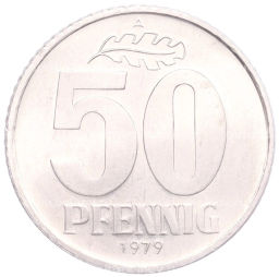 Монета 50 пфеннигов 1979 года A Восточная Германия (ГДР)