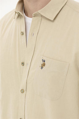 Мужская рубашка цвета хаки с коротким рукавом - U.s. polo assn фото 14