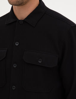 Siyah Comfort Fit Uzun Kollu G_mlek Ceket
