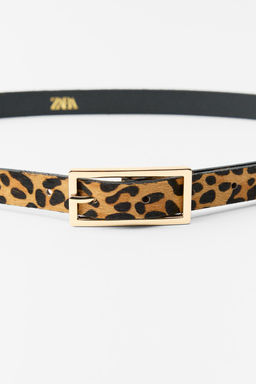 ANIMAL PRINT SLIM LEATHER BELT - Zara фото 2