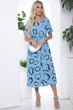 Платье Цветы лета голубое П10214 - Lt collection фото 4