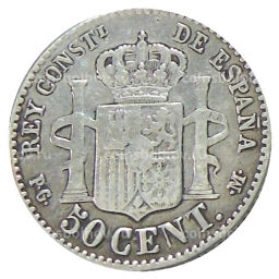 50 сентимо 1892 года Испания