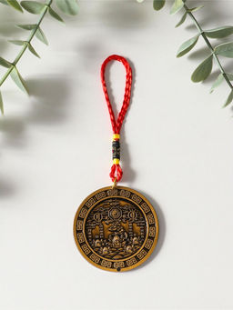 Цена за 2 шт. Подвеска металл, текстиль "Ба-гуа. Инь-ян, солнце и луна" 2 стороны 5,2х5,2х0,3 см