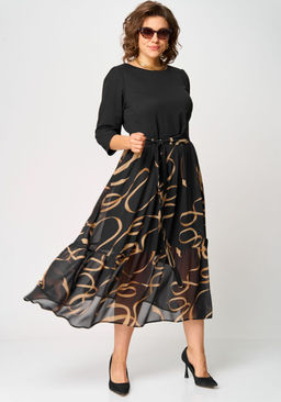 Платье EVA GRANT 7216С черый+принт  фото 6