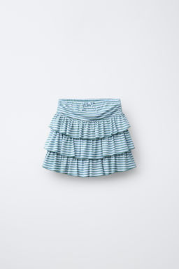FALDA RAYAS VOLANTES / Azul agua